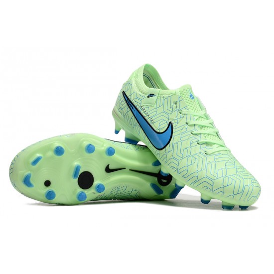 Nike Tiempo Legend 10 Elite FG Low Football Boots & Shoes Green Blue