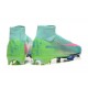 Nike Air Zoom Mercurial Superfly 10 Elite Firm Ground Men Green Blue Football Shoes