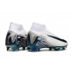 Nike Air Zoom Mercurial Superfly 10 Elite Firm Ground Men White and Blue Football Shoes