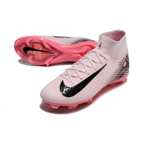 Nike Air Zoom Mercurial Superfly 10 Elite Firm Ground Unisex Black Pink Football Shoes