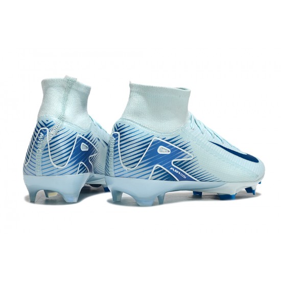 Nike Air Zoom Mercurial Superfly 10 Elite Firm Ground Unisex Blue Football Shoes