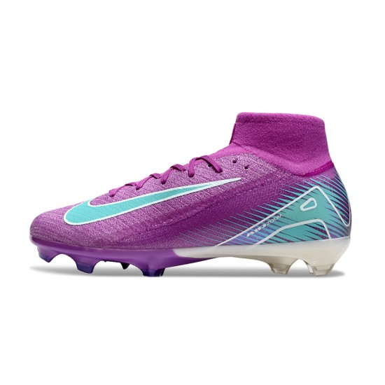 Nike Air Zoom Mercurial Superfly 10 Elite Firm Ground Unisex Blue Purple Football Shoes