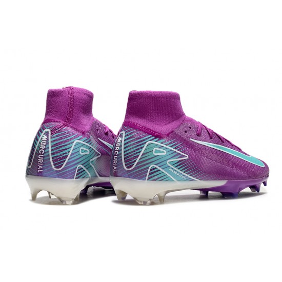 Nike Air Zoom Mercurial Superfly 10 Elite Firm Ground Unisex Blue Purple Football Shoes