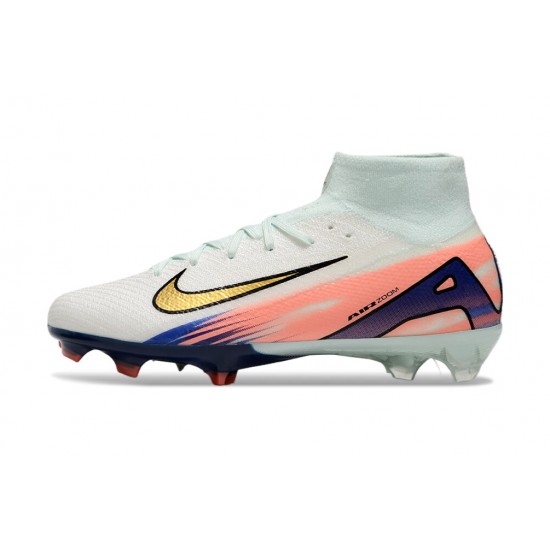 Nike Air Zoom Mercurial Superfly 10 Elite Firm Ground Unisex White and Pink Football Shoes