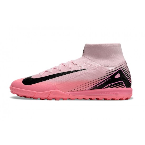 Nike Air Zoom Mercurial Superfly XV Elite Turf Men Pink Black Football Shoes