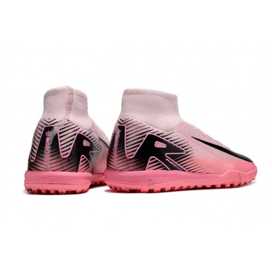 Nike Air Zoom Mercurial Superfly XV Elite Turf Men Pink Black Football Shoes