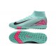 Nike Air Zoom Mercurial Superfly XV Elite Turf Men Pink Green Football Shoes