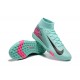 Nike Air Zoom Mercurial Superfly XV Elite Turf Men Pink Green Football Shoes