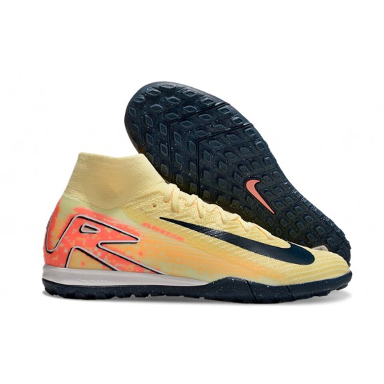 Nike Air Zoom Mercurial Superfly XV Elite Turf Unisex Yellow and Pink Football Shoes