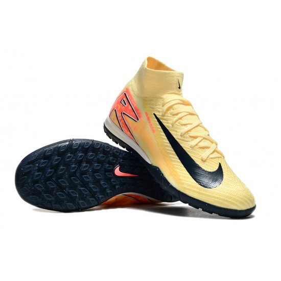 Nike Air Zoom Mercurial Superfly XV Elite Turf Unisex Yellow and Pink Football Shoes