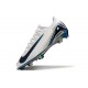 Nike Air Zoom Mercurial Vapor 16 Elite Firm Ground Men White and Blue Football Shoes