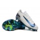 Nike Air Zoom Mercurial Vapor 16 Elite Firm Ground Men White and Blue Football Shoes