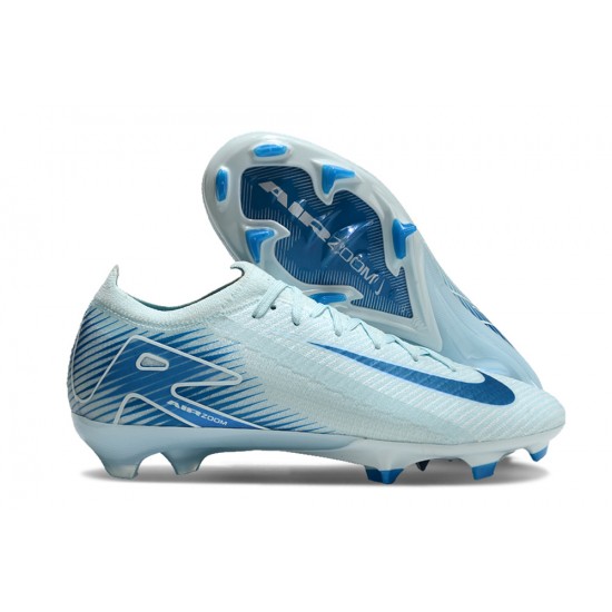 Nike Air Zoom Mercurial Vapor 16 Elite Firm Ground Unisex Blue and White Football Shoes