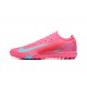 Nike Air Zoom Mercurial Vapor XV Elite Turf Men Pink and Blue Football Shoes