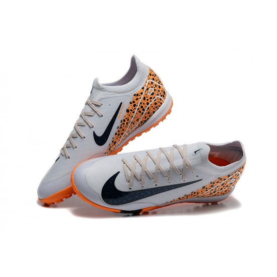 Nike Air Zoom Mercurial Vapor XV Elite Turf Unisex White and Orange Football Shoes