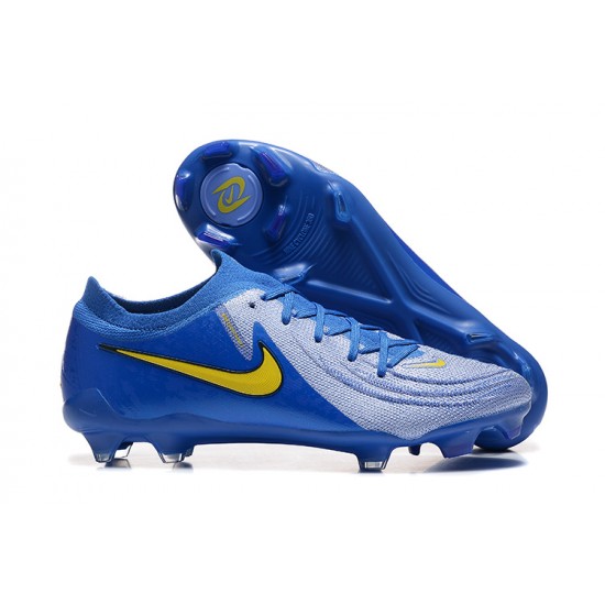 Nike Phantom Luna Elite Firm Ground Men Blue Grey Football Shoes