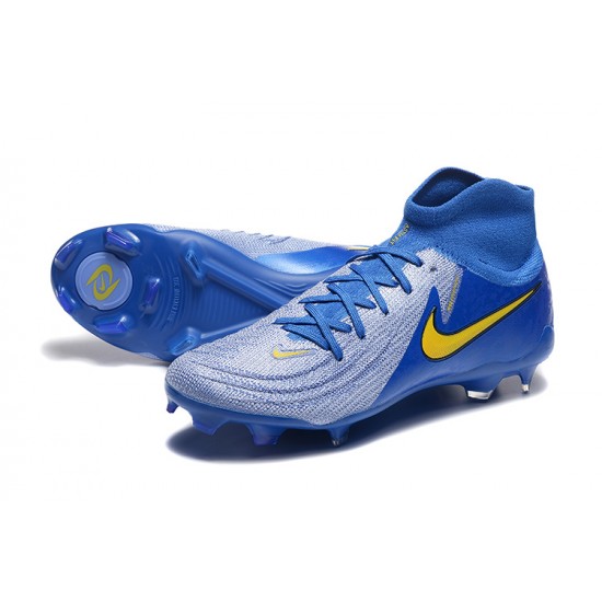 Nike Phantom Luna Elite NU Firm Ground Men Blue Yellow Football Shoes