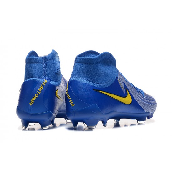 Nike Phantom Luna Elite NU Firm Ground Men Blue Yellow Football Shoes