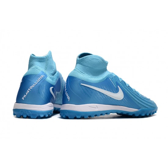 Nike Phantom Luna Elite Turf Men Blue White Football Shoes