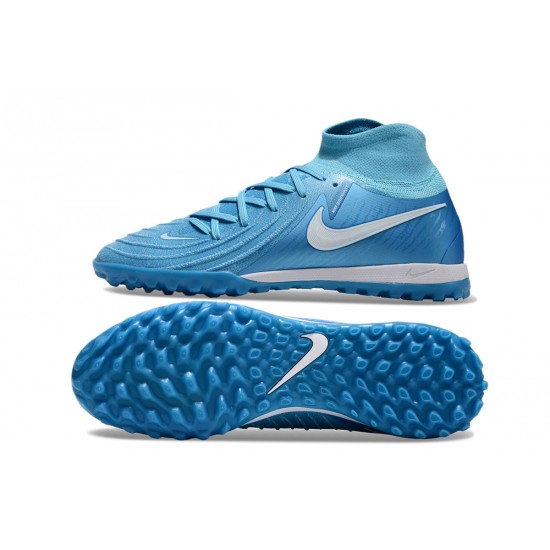 Nike Phantom Luna Elite Turf Men Blue White Football Shoes