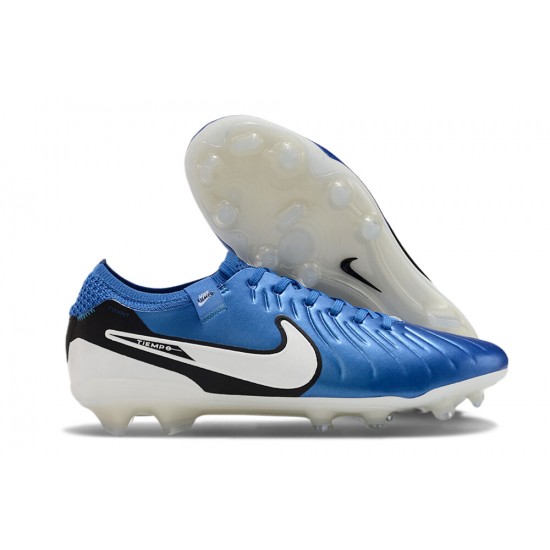 Nike Tiempo Legend 10 Elite Firm Ground Unisex Blue White Football Shoes