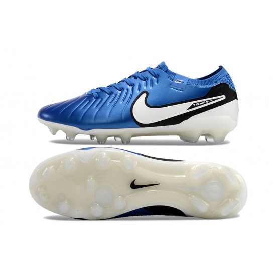 Nike Tiempo Legend 10 Elite Firm Ground Unisex Blue White Football Shoes