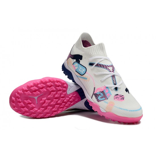 Puma Future 7 Ultimate Turf Men White and Pink Football Shoes