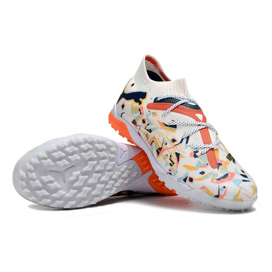 Puma Future 7 Ultimate Turf White Orange Football Shoes