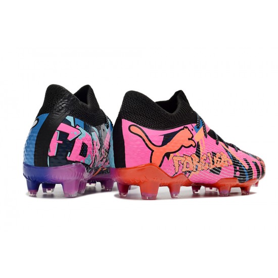 Puma Future Firm Ground Men Pink Blue Football Shoes