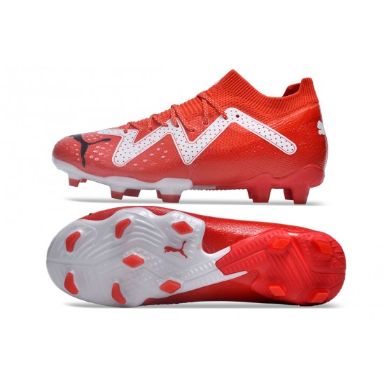 Puma Future Firm Ground Men Red White Football Shoes