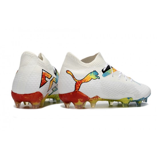 Puma Future Firm Ground Men White Multi Football Shoes