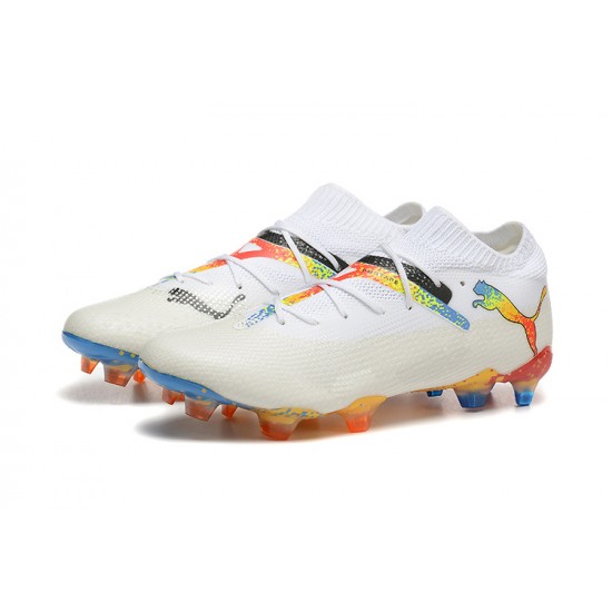 Puma Future Firm Ground Men White Orange Football Shoes