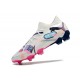 Puma Future Firm Ground Men White and Pink Football Shoes