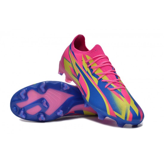 Puma Ultra Ultimate Firm Ground Men Pink Blue Football Shoes