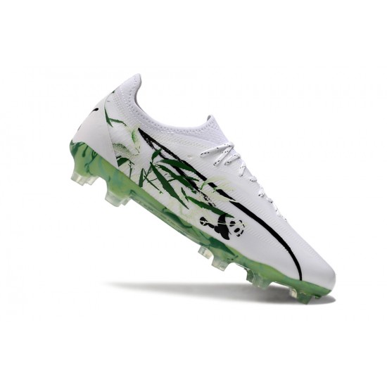 Puma Ultra Ultimate Firm Ground Men White and Green Football Shoes