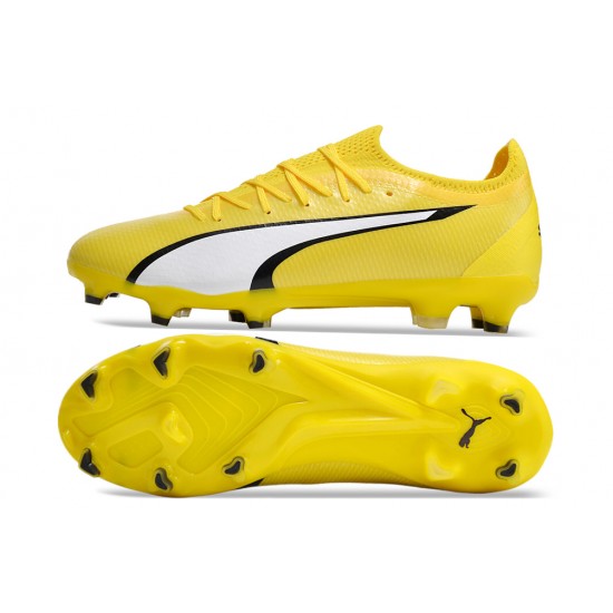 Puma Ultra Ultimate Firm Ground Men Yellow White Football Shoes