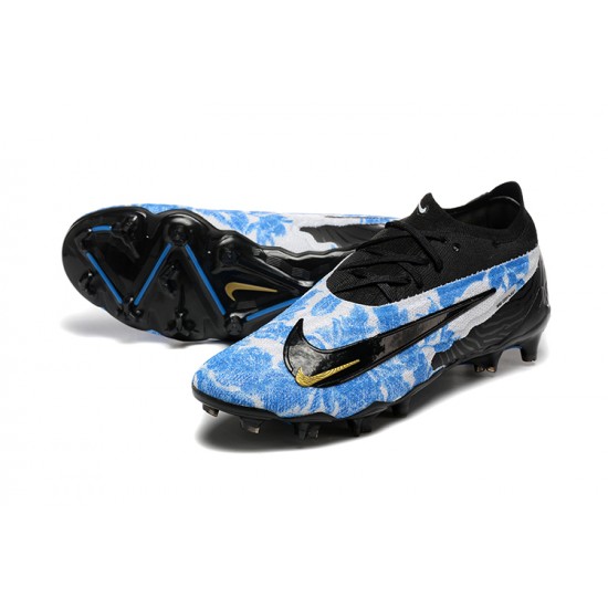 Nike Phantom GX Elite FG Grey Black Ltblue Low Football Boots & Shoes