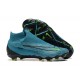 Nike Phantom GX Elite FG High Top Football Boots & Shoes Deep Blue Black