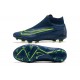 Nike Phantom GX Elite FG High Top Football Boots & Shoes Deep Blue Yellow Green