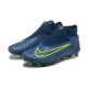 Nike Phantom GX Elite FG High Top Football Boots & Shoes Deep Blue Yellow Green