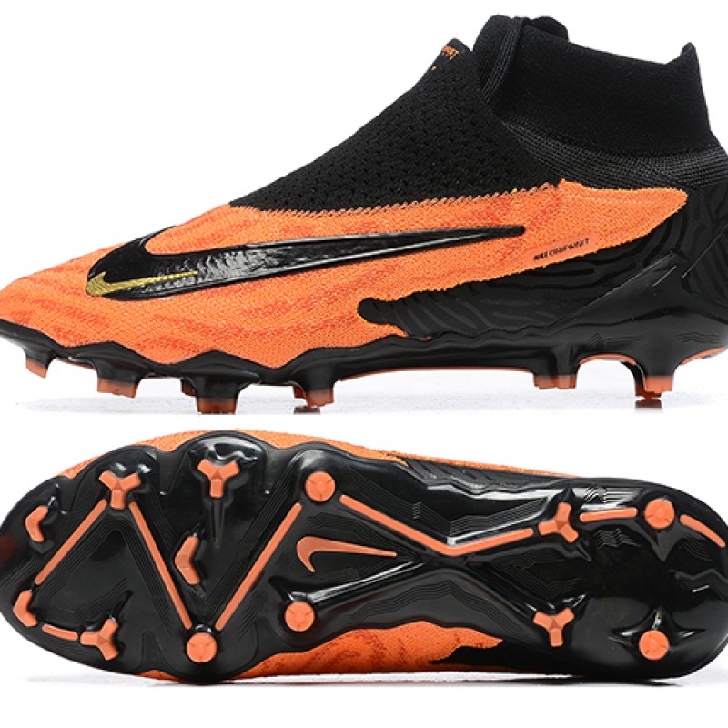 Nike Phantom GX Elite FG High Top Football Boots & Shoes Orange Black 