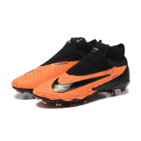 Nike Phantom GX Elite FG High Top Football Boots & Shoes Orange Black