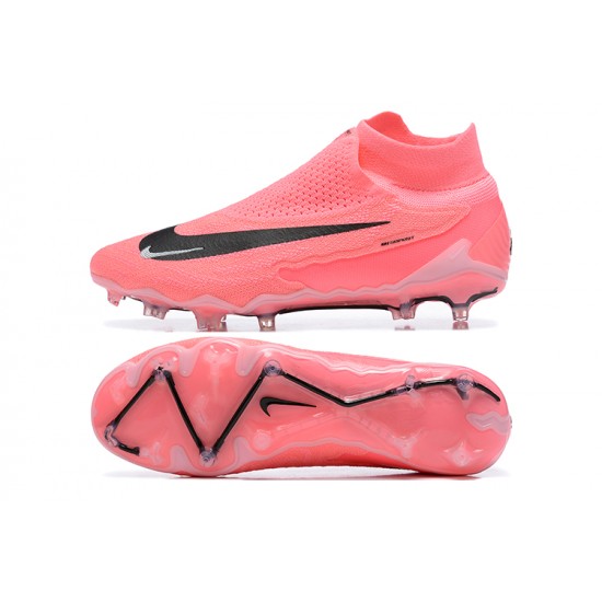 Nike Phantom GX Elite FG High Top Football Boots & Shoes Pink Black