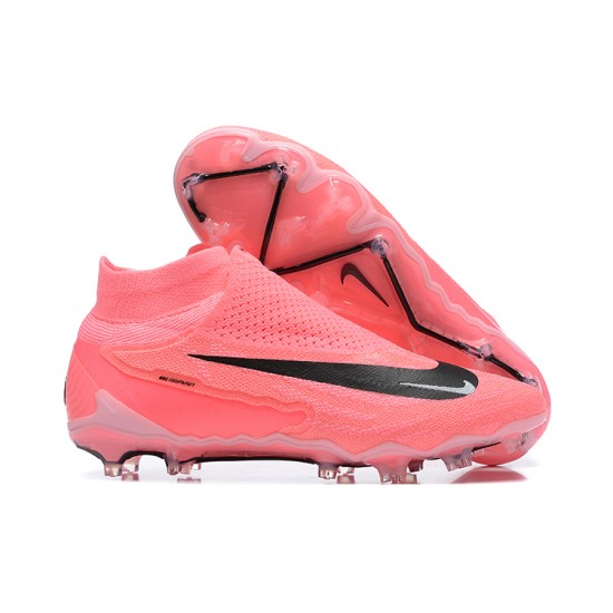 Nike Phantom GX Elite FG High Top Football Boots & Shoes Pink Black