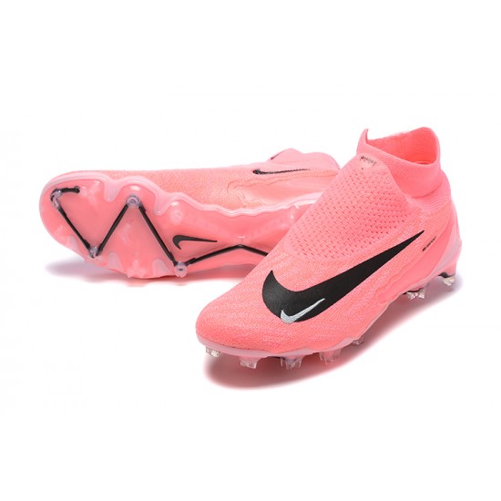 Nike Phantom GX Elite FG High Top Football Boots & Shoes Pink Black