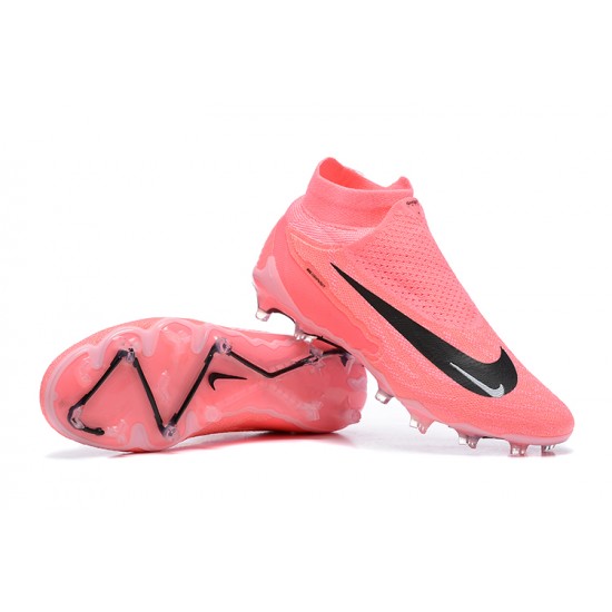 Nike Phantom GX Elite FG High Top Football Boots & Shoes Pink Black