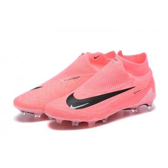 Nike Phantom GX Elite FG High Top Football Boots & Shoes Pink Black