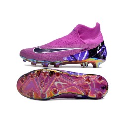 Nike Phantom GX Elite FG High Top Football Boots & Shoes Purple Black 