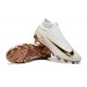 Nike Phantom GX Elite FG High Top Football Boots & Shoes White Gold Black