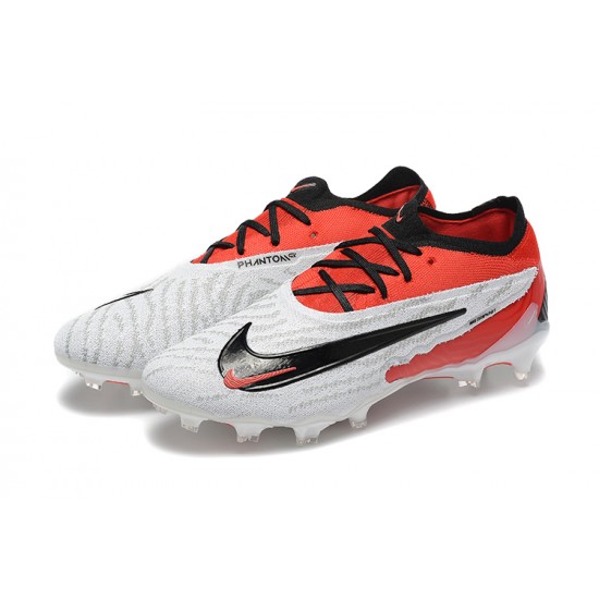 Nike Phantom GX Elite FG Low Football Boots & Shoes White Red Black